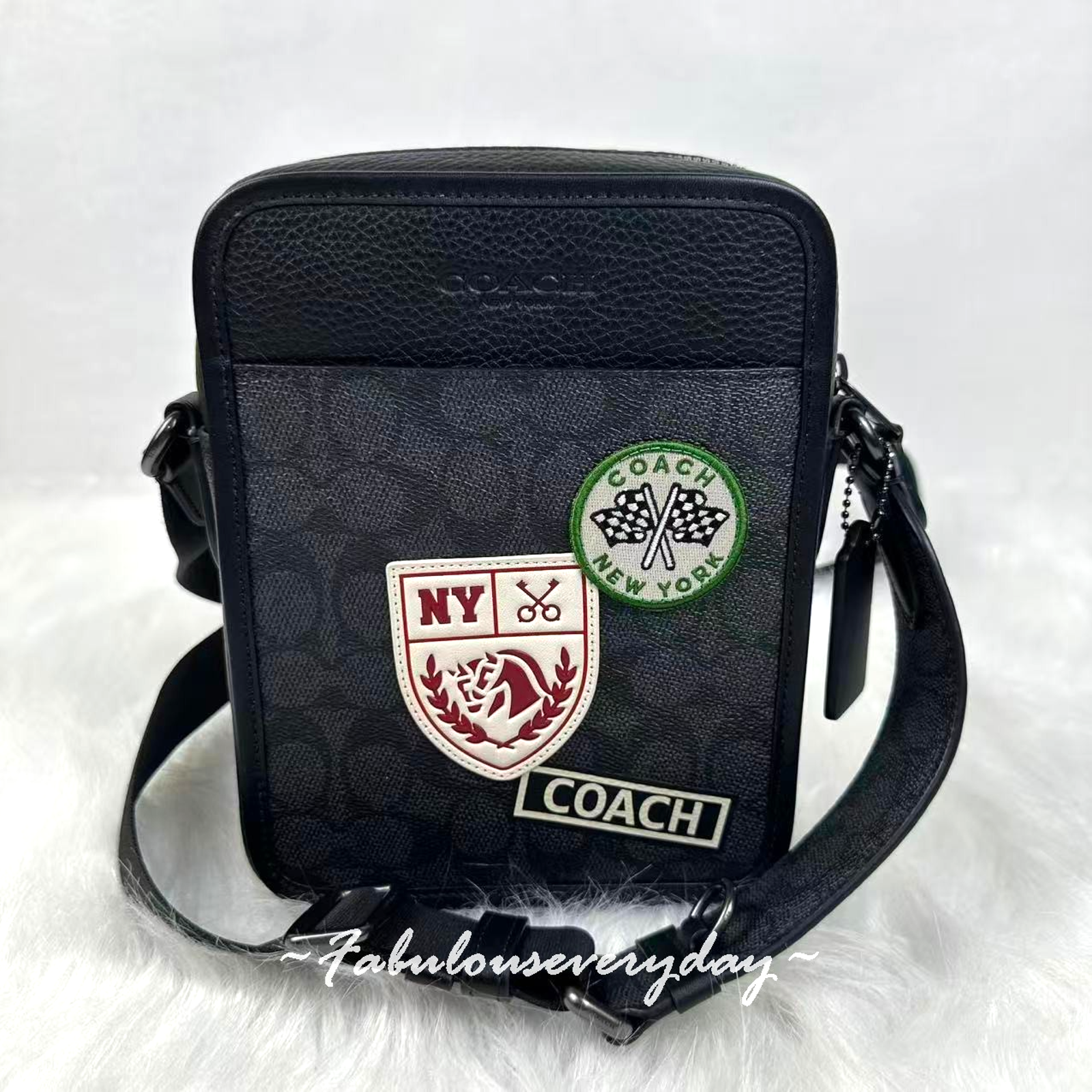 Coach Men's Sullivan Crossbody Bag In Signature Canvas With Patches Cat79 Nwt